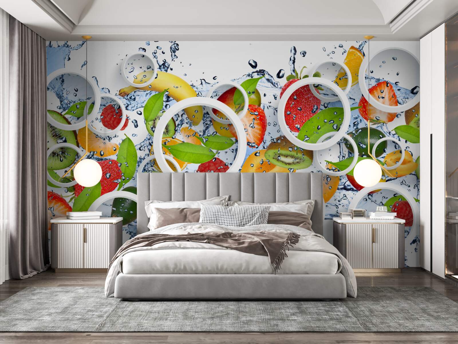 Fototapet pete și fructe