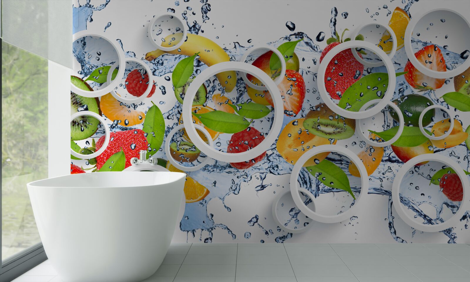 Fototapet pete și fructe