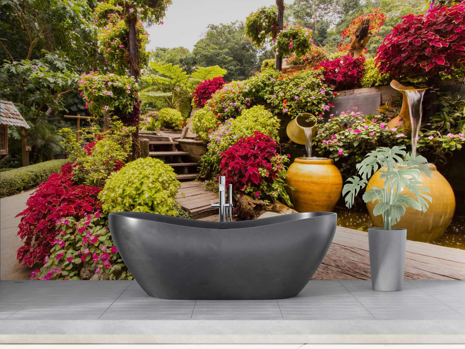 Fototapet frumusețea peisajului creat de flori