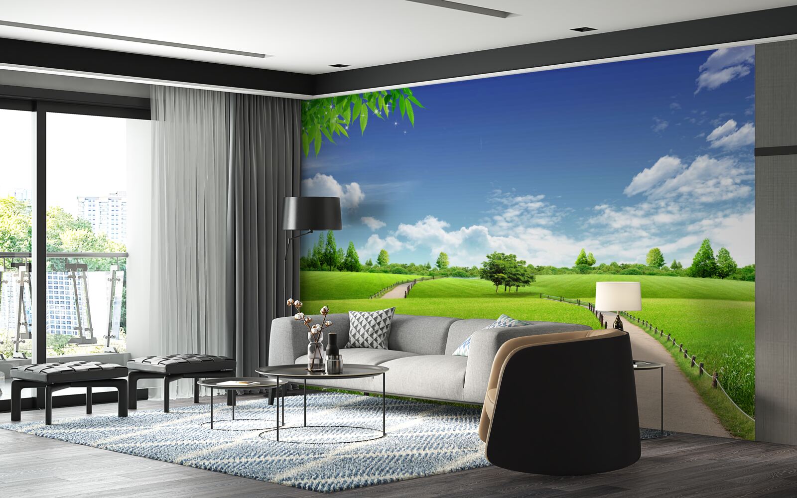 Fototapet Cărare între spațiile verzi