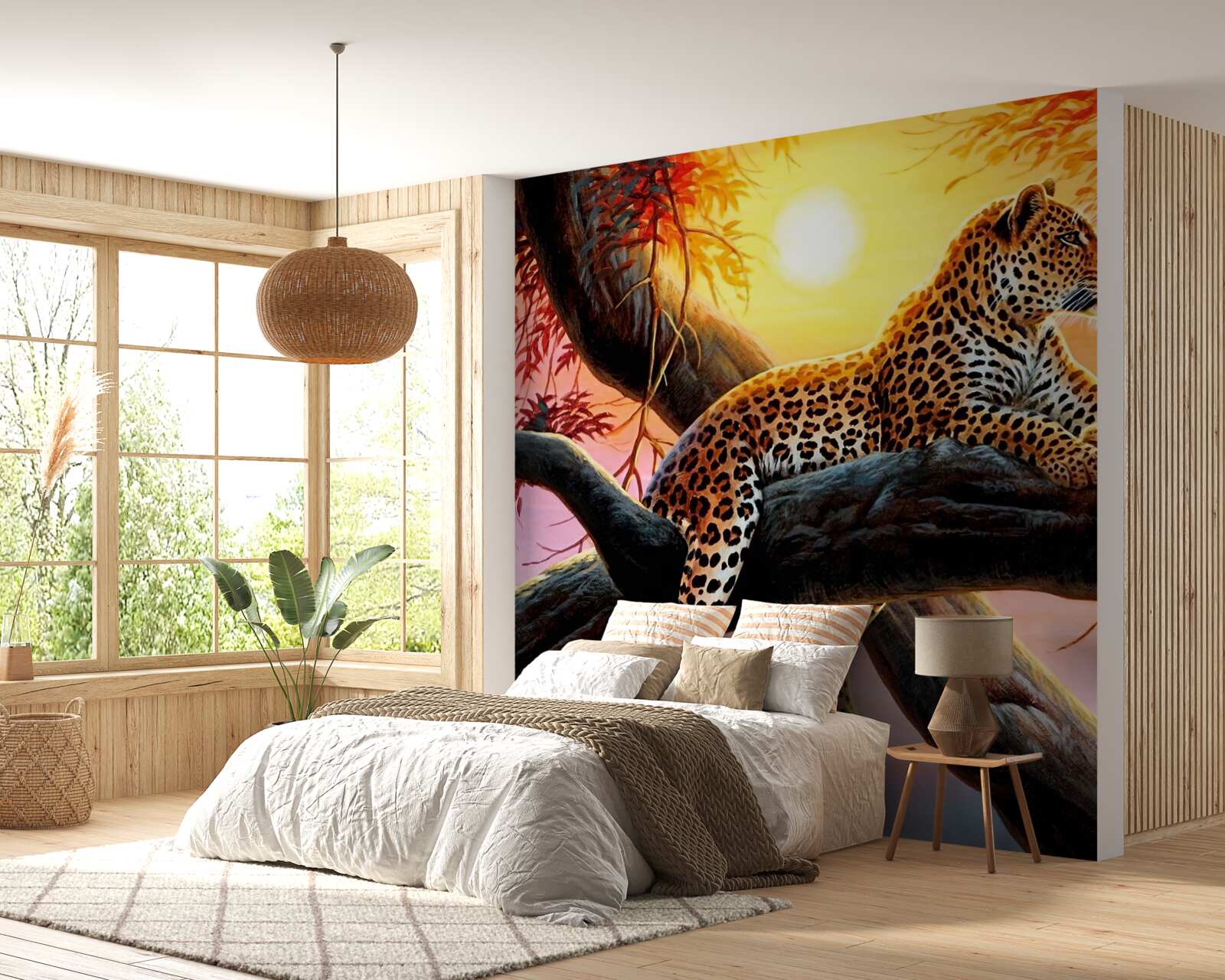 Fototapet leopardul se relaxează în zori