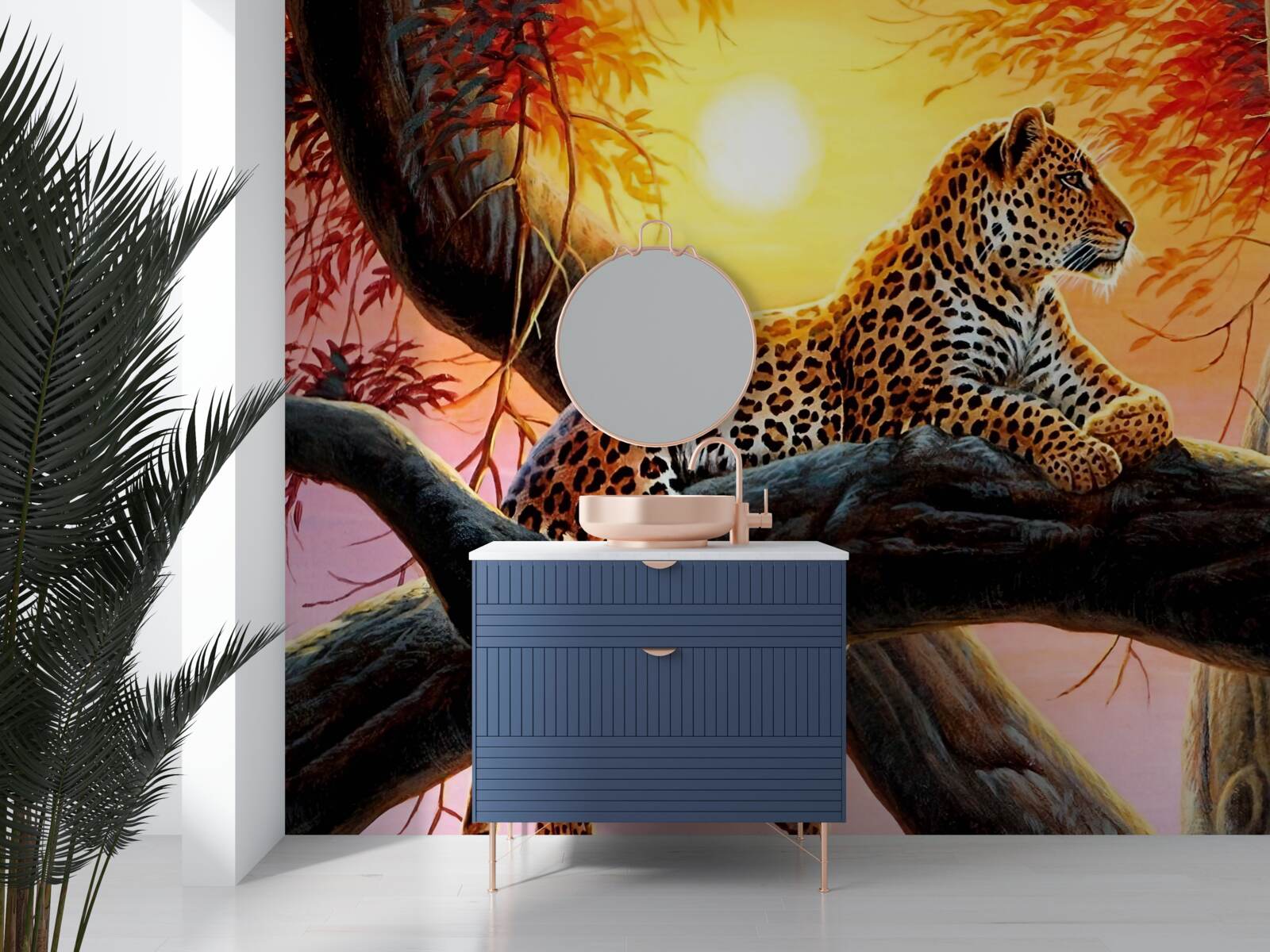 Fototapet leopardul se relaxează în zori