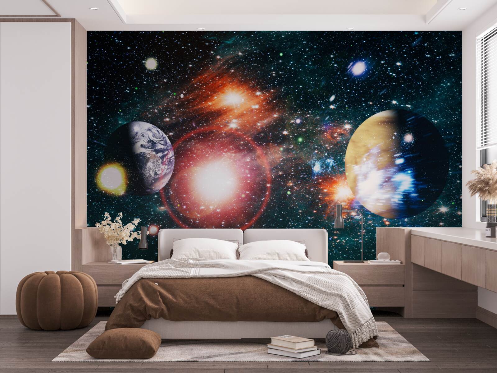 Fototapet un cer înstelat pe o noapte cețoasă