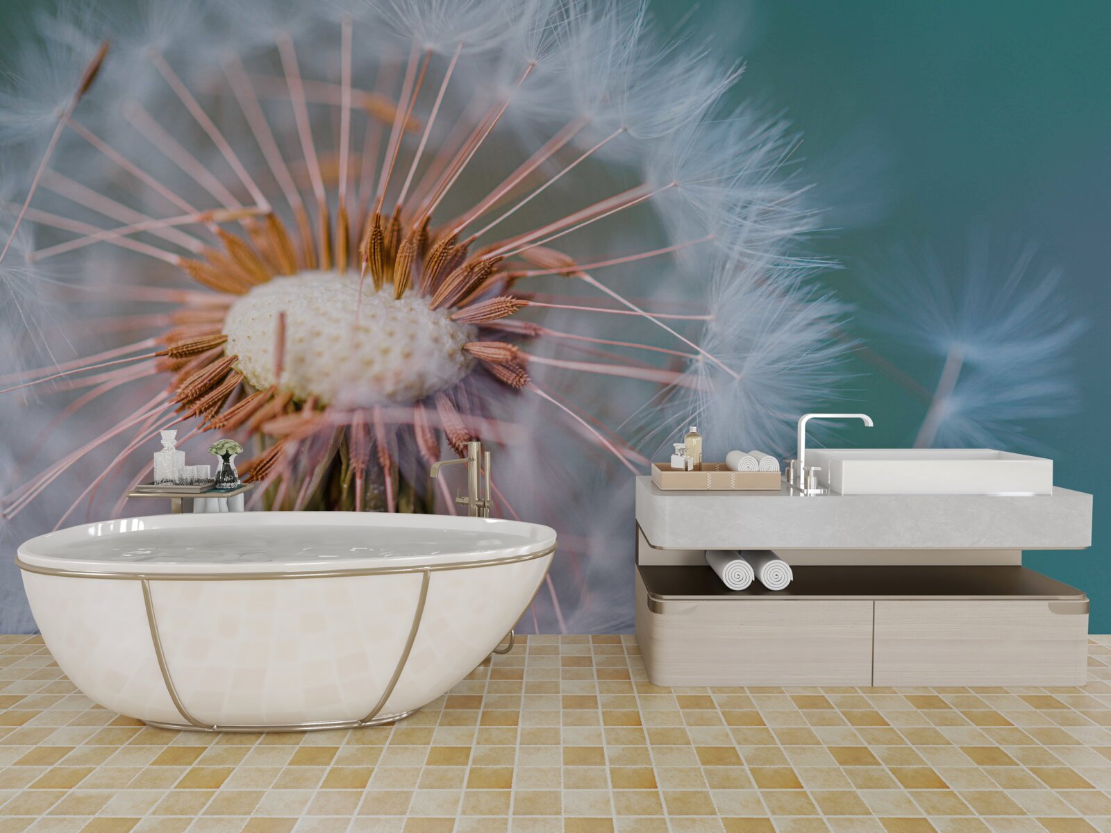 Fototapet călătoria petalei de păpădie