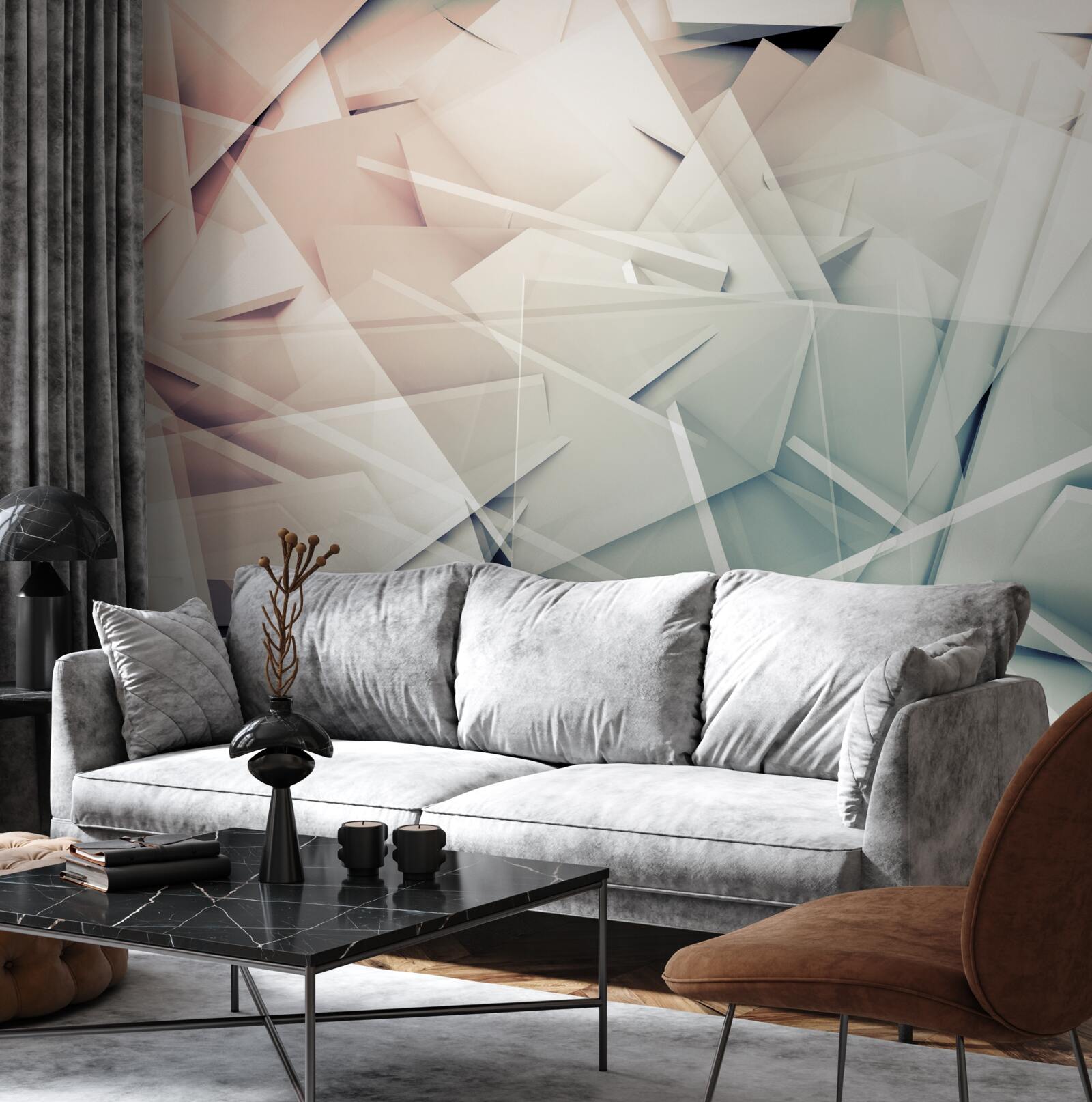 Fototapet grindină cioburi de sticlă