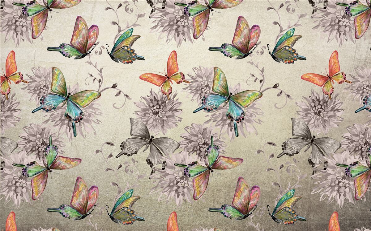 Fototapet sunt mulți fluturi, toți în culori diferite