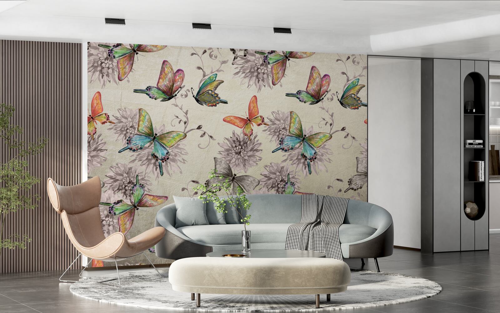 Fototapet sunt mulți fluturi, toți în culori diferite