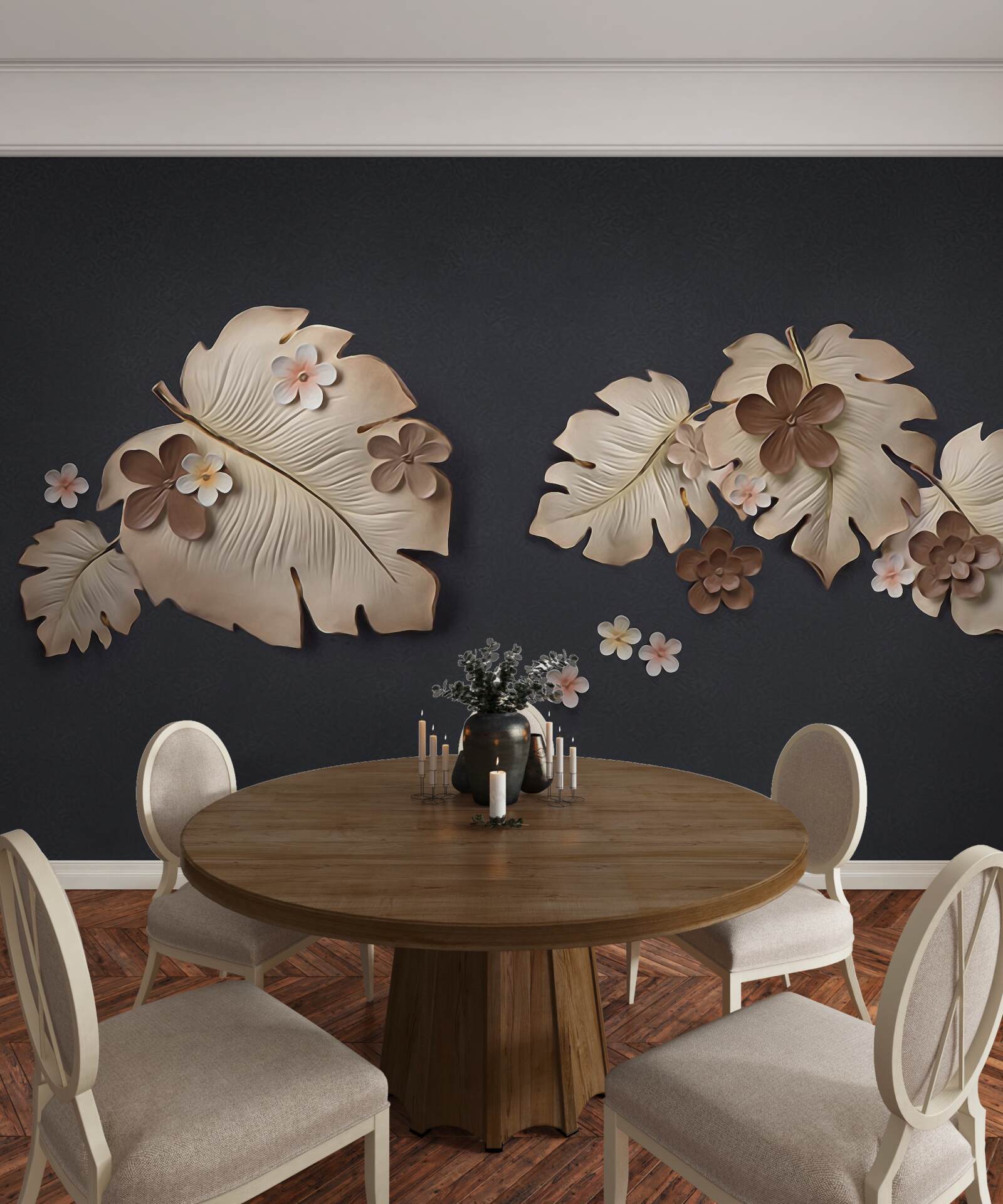 Fototapet compoziția frunzelor brune