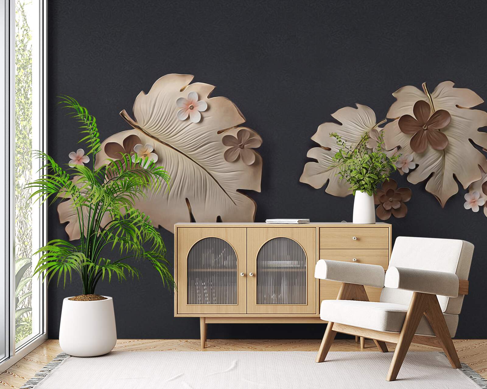 Fototapet compoziția frunzelor brune