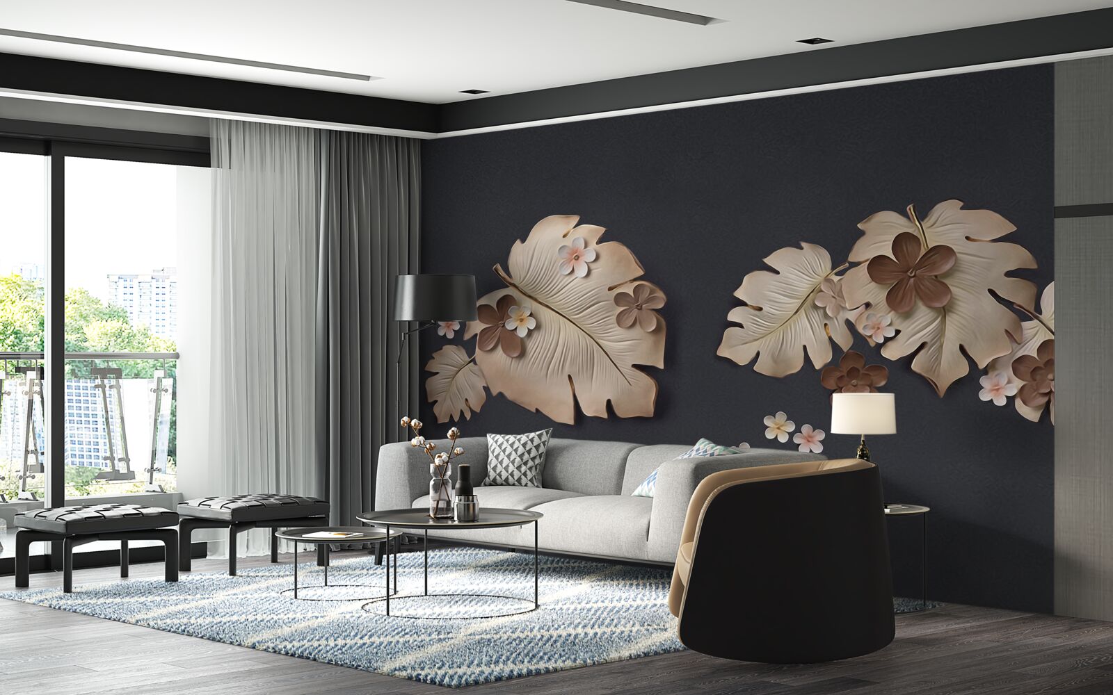 Fototapet compoziția frunzelor brune