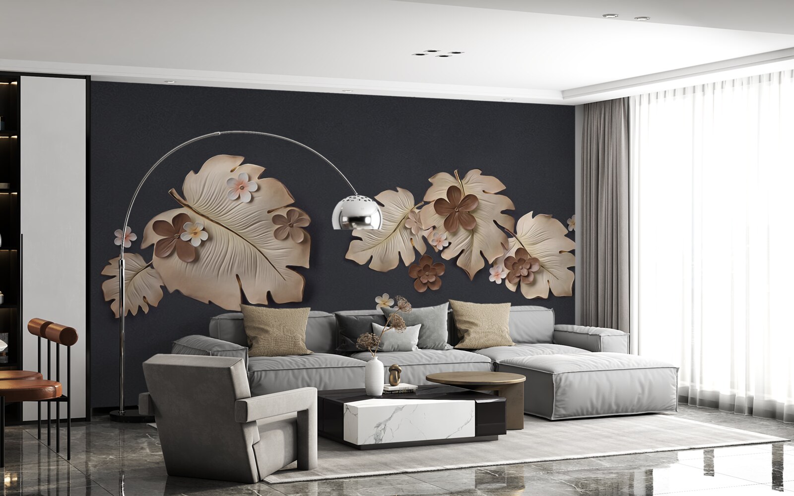 Fototapet compoziția frunzelor brune