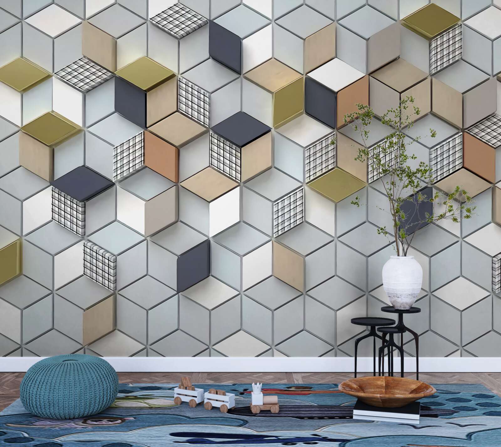 Fototapet forme volumetrice cubice