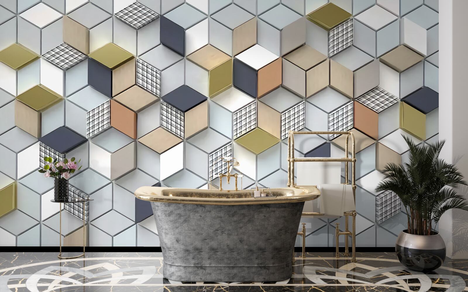 Fototapet forme volumetrice cubice