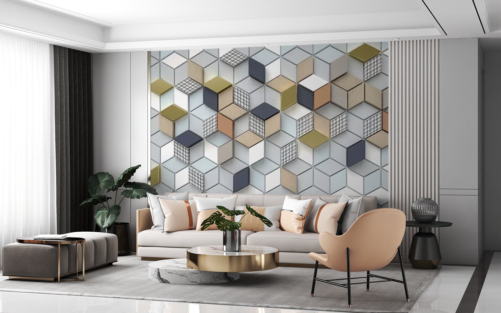 Fototapet forme volumetrice cubice