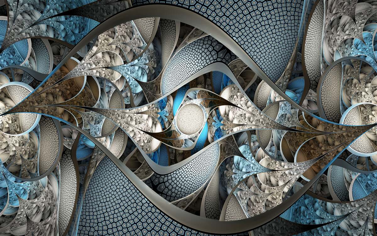 Fototapet compoziția de linii curbe și pete de culoare