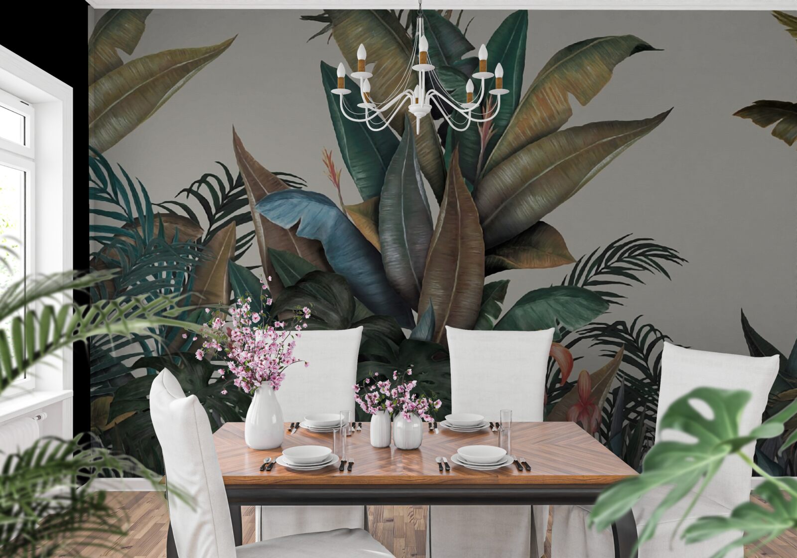 Fototapet ferigă într-o ploaie torențială