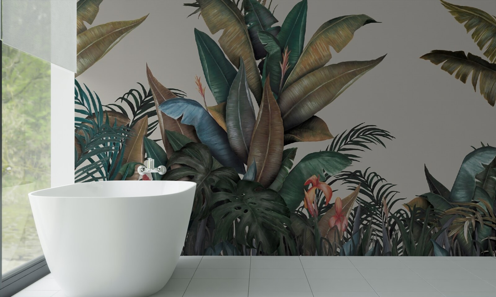 Fototapet ferigă într-o ploaie torențială