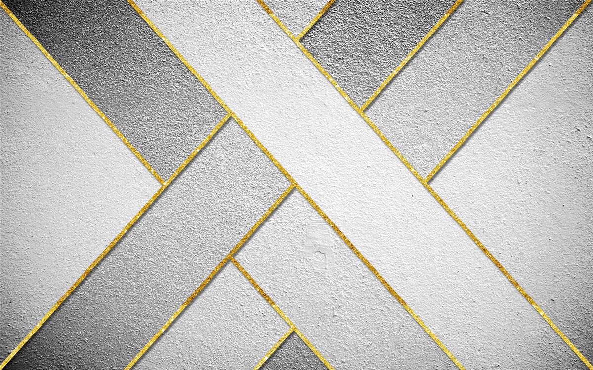 Fototapet linii drepte aurii pe un fundal gri