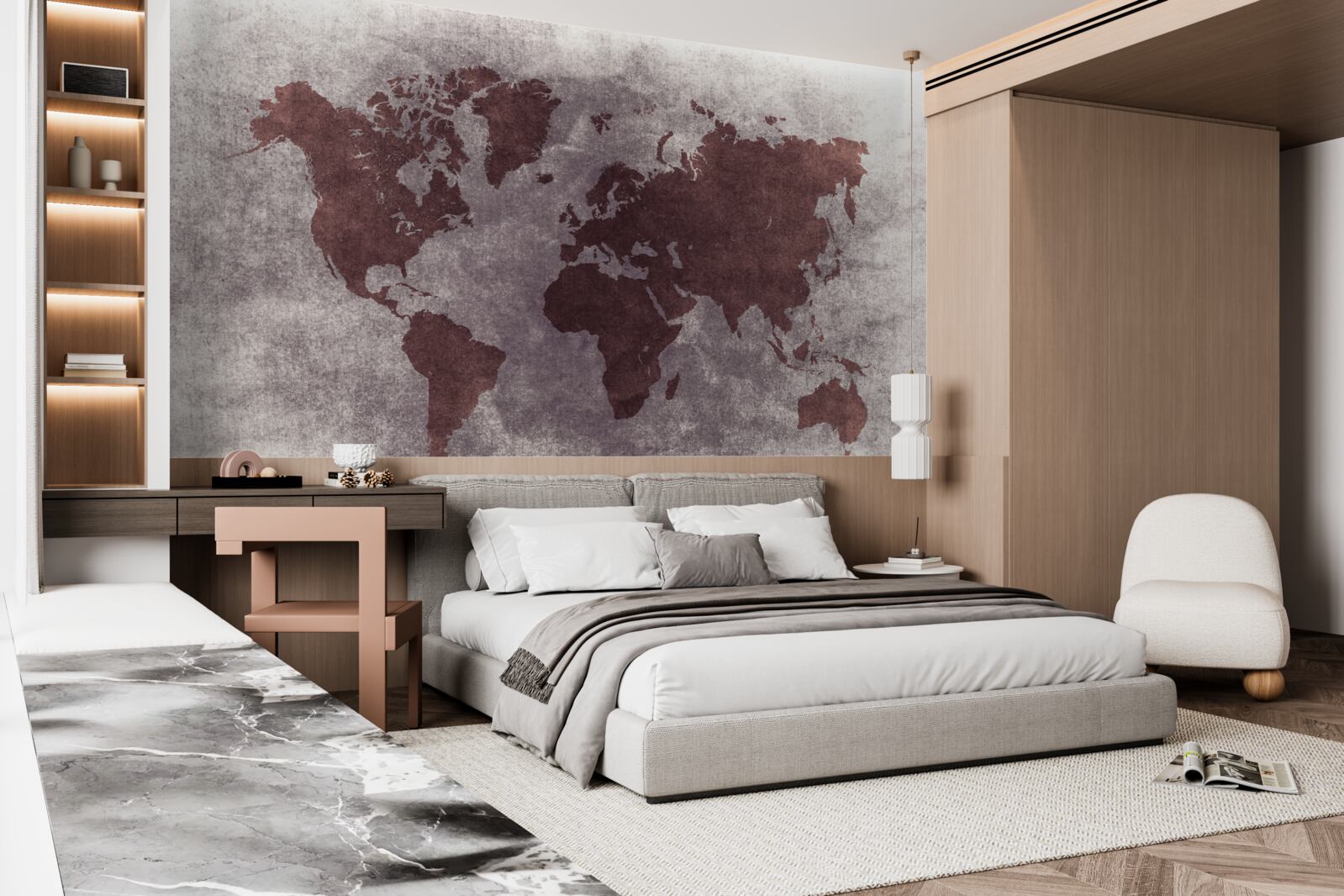 Fototapet între hărțile lumii