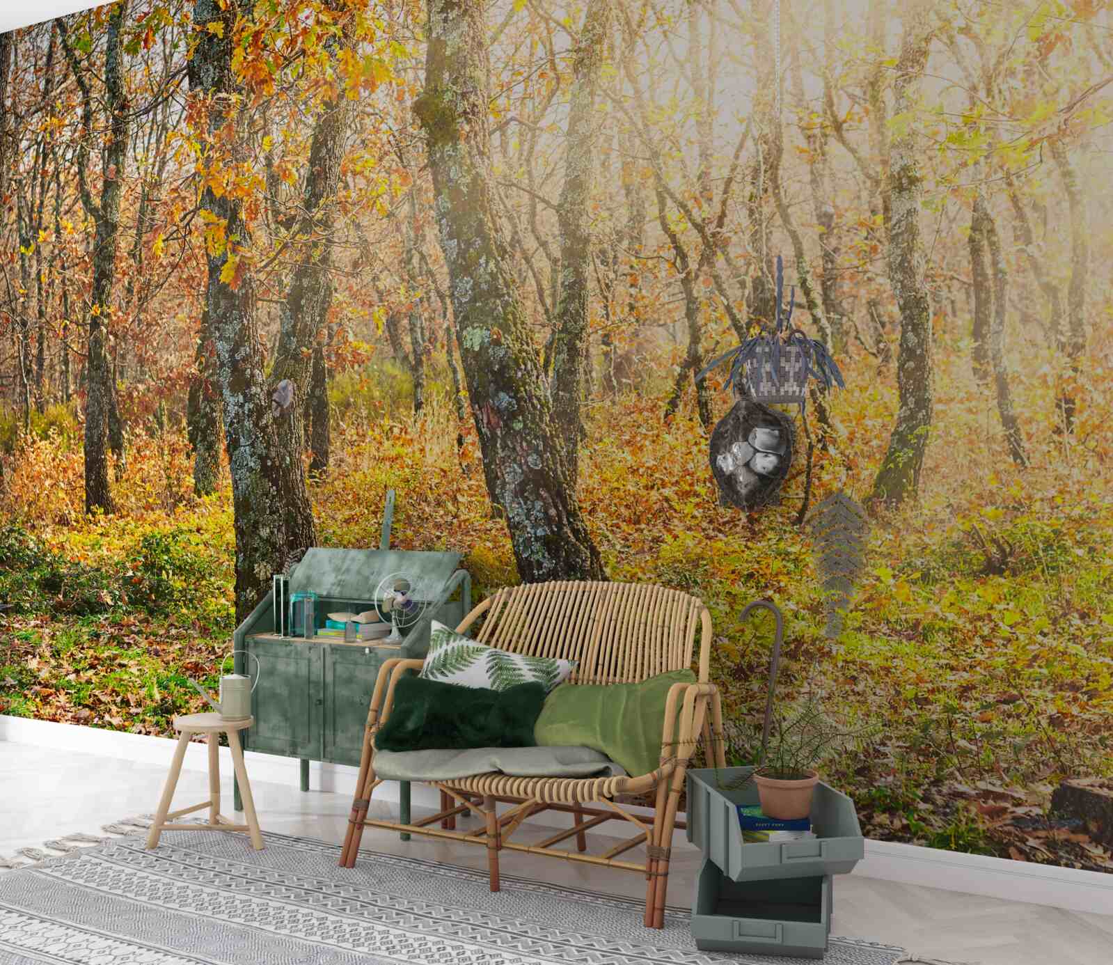 Fototapet Zori în tufișul de toamnă