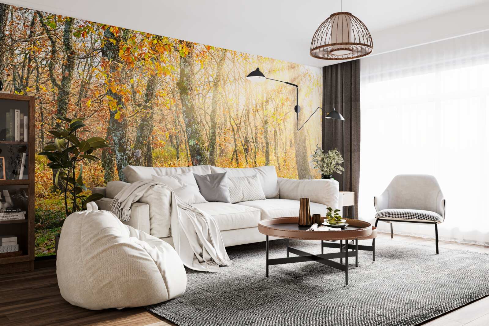 Fototapet Zori în tufișul de toamnă