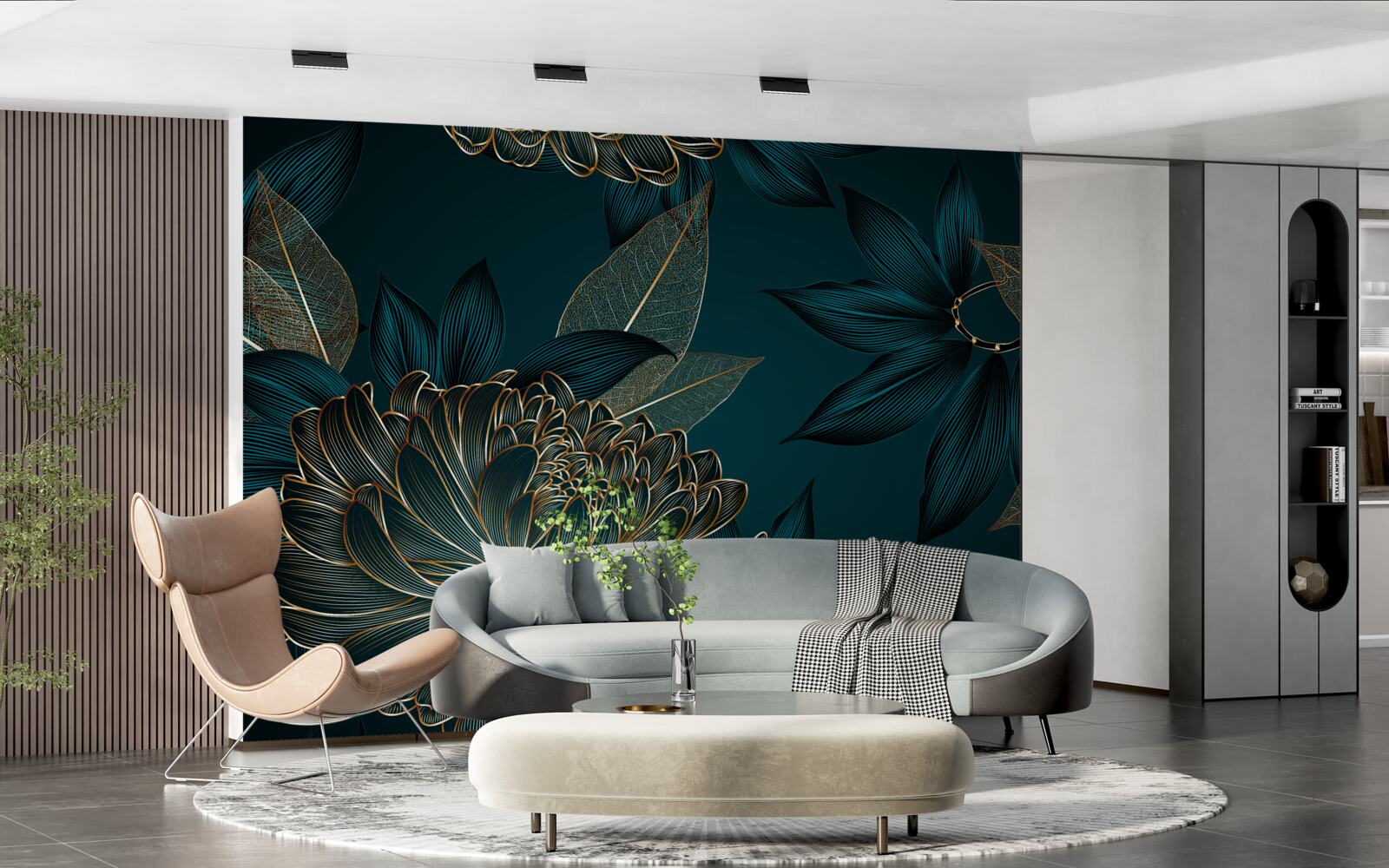 Fototapet păpădie și foiță de aur