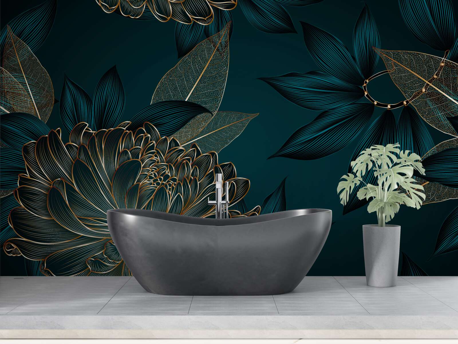 Fototapet păpădie și foiță de aur