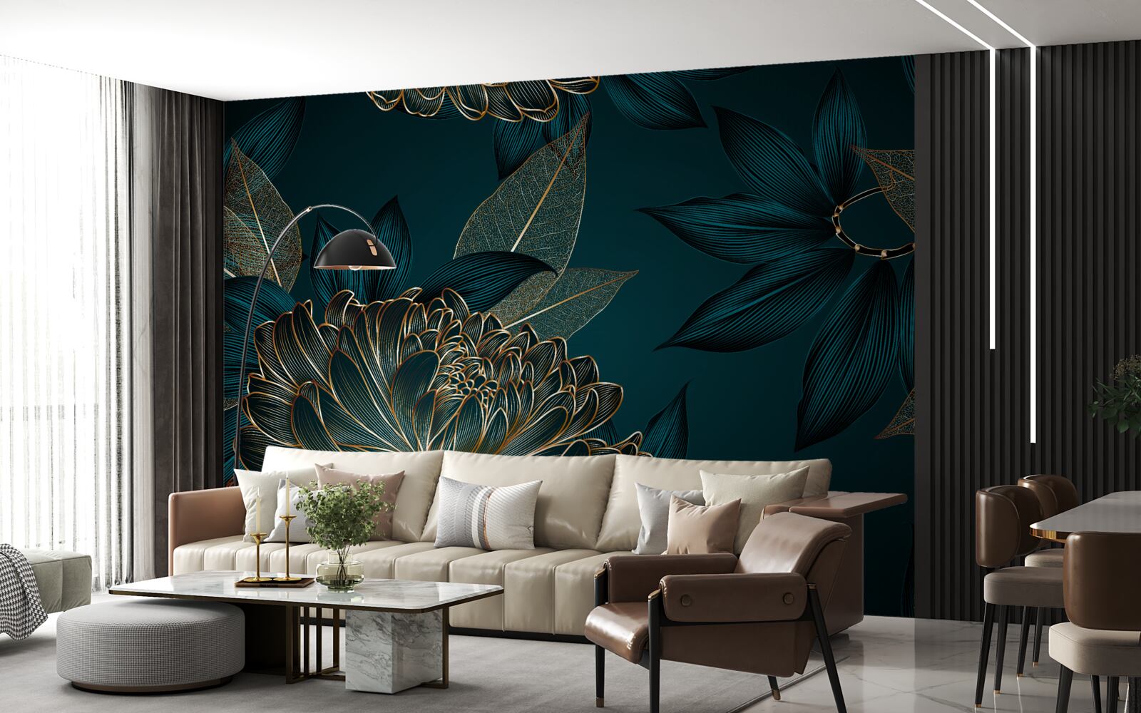 Fototapet păpădie și foiță de aur