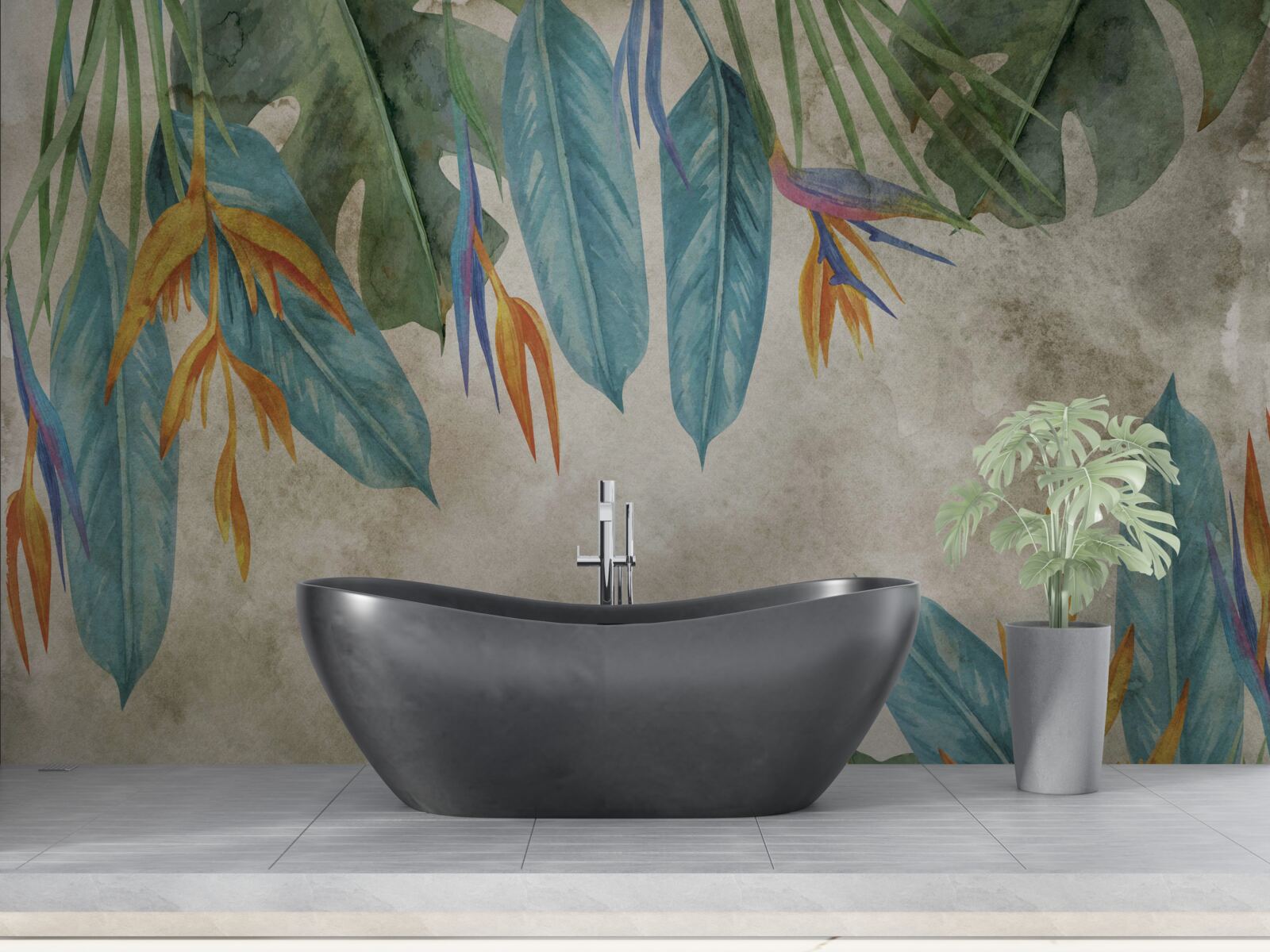 Fototapet frunze tropicale cu aspect neobișnuit