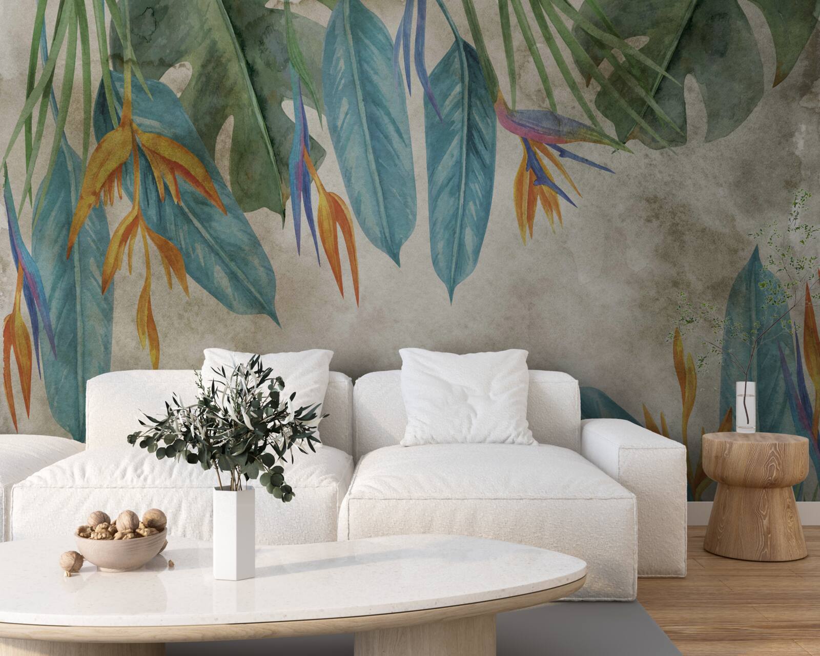 Fototapet frunze tropicale cu aspect neobișnuit