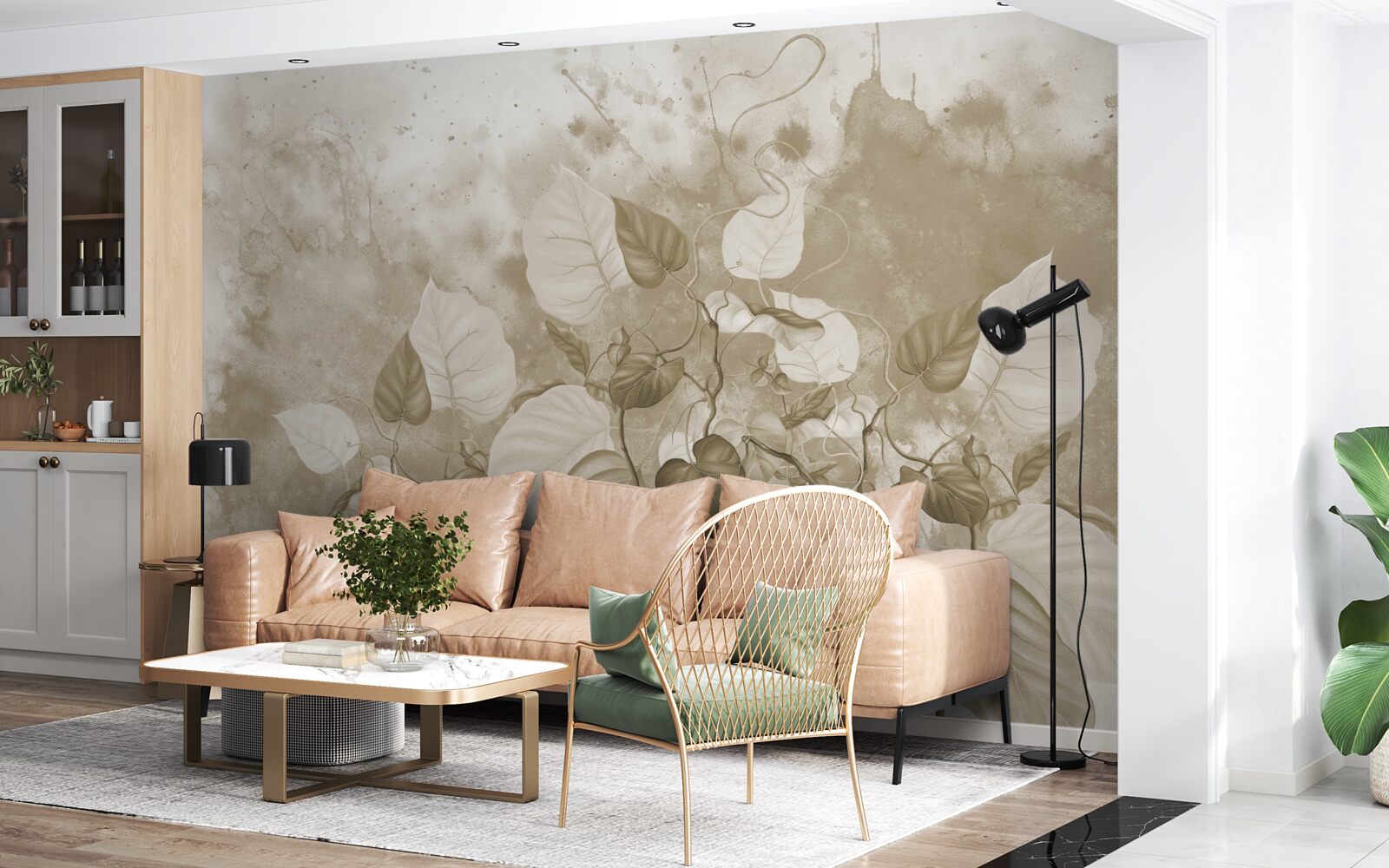 Fototapet dimineața pe pajiște este învăluită în ceață