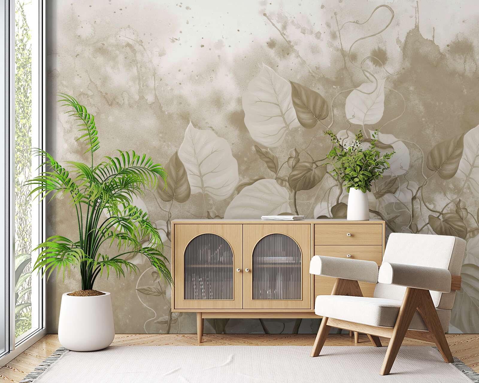 Fototapet dimineața pe pajiște este învăluită în ceață