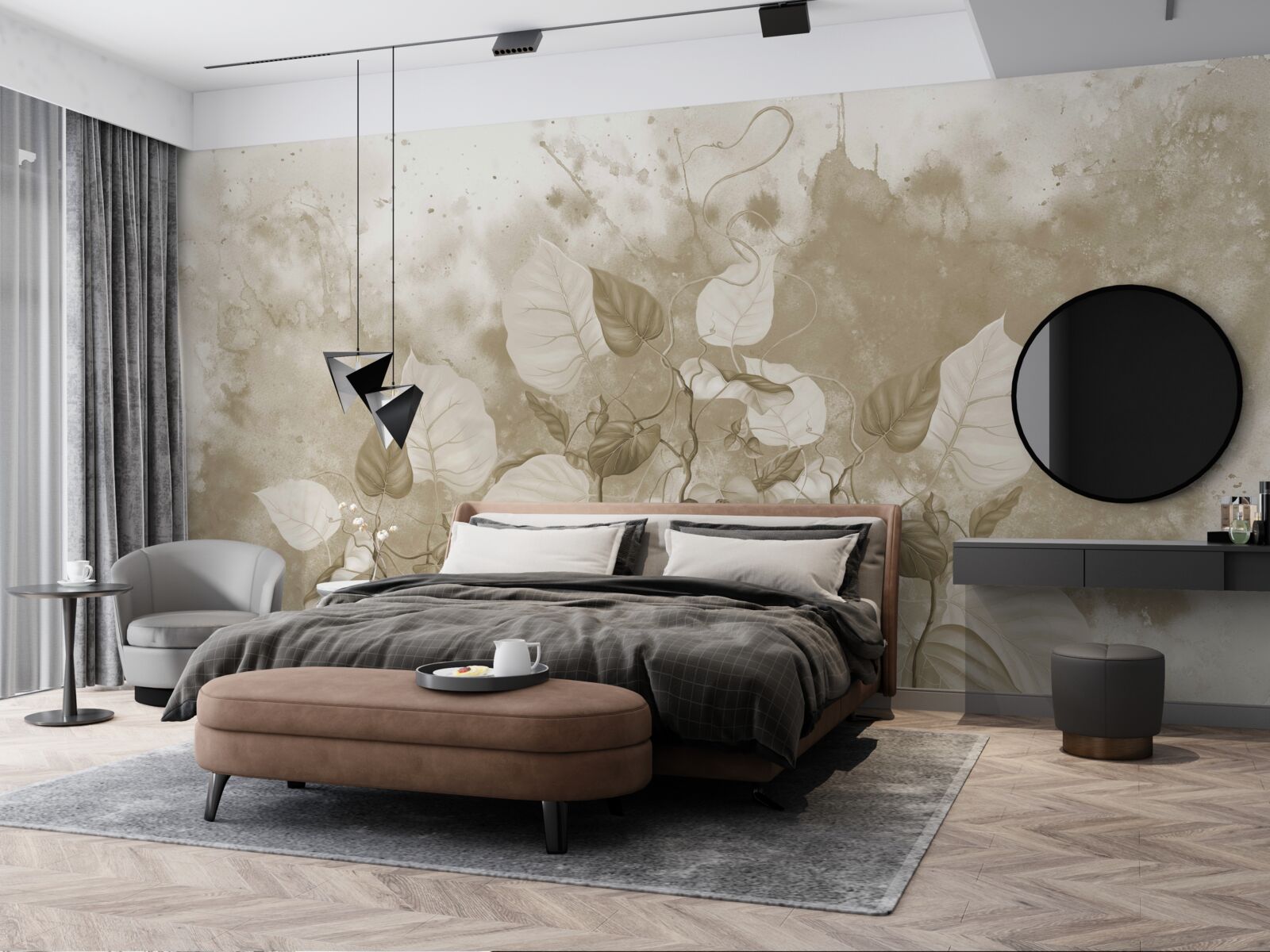 Fototapet dimineața pe pajiște este învăluită în ceață