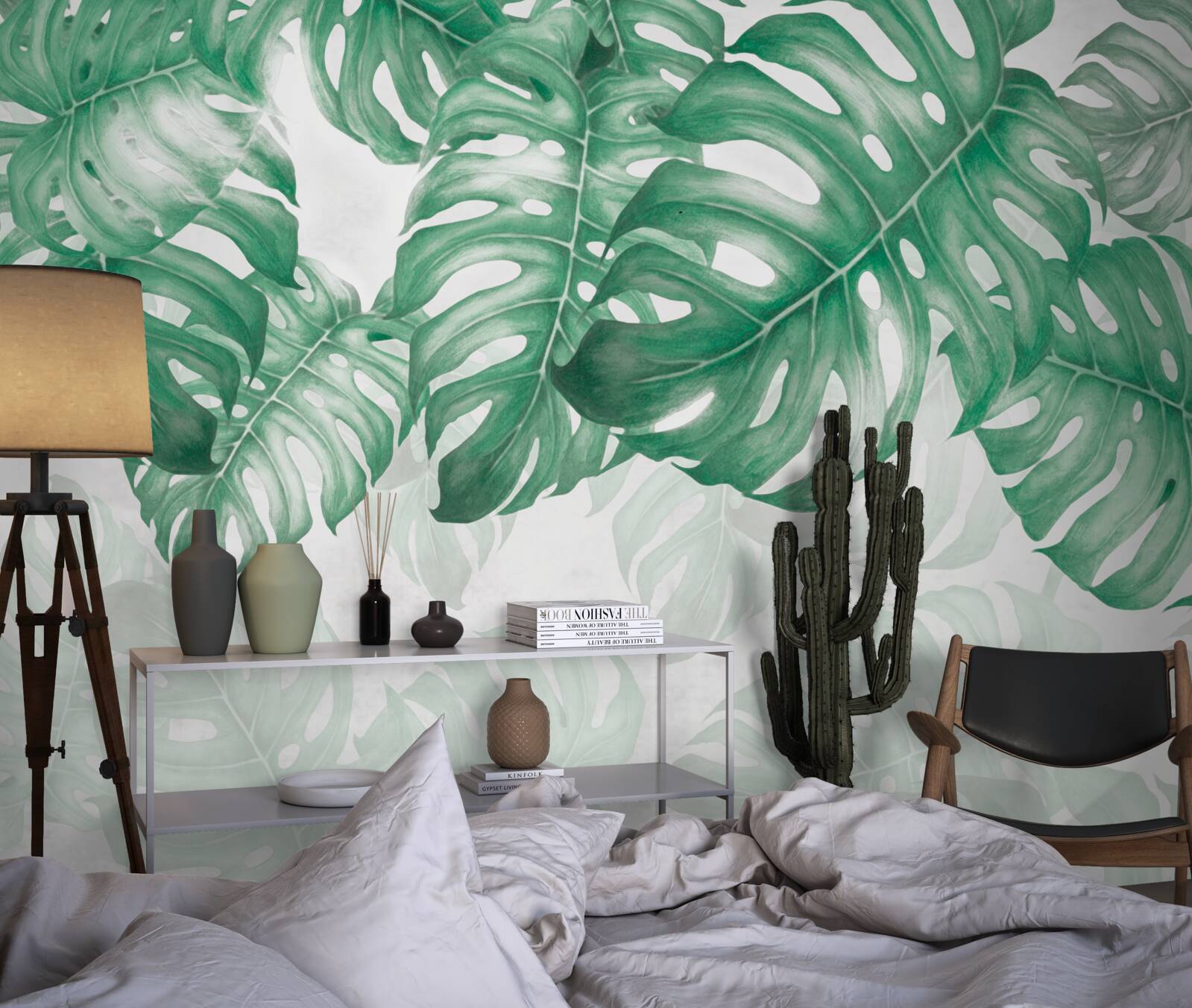 Fototapet frunze de ferigă pe un fundal deschis