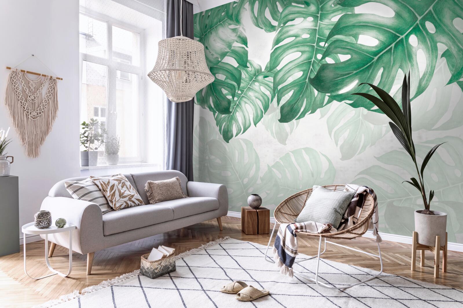 Fototapet frunze de ferigă pe un fundal deschis