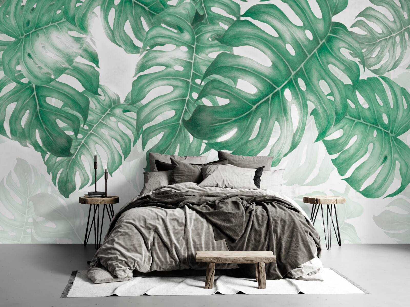 Fototapet frunze de ferigă pe un fundal deschis