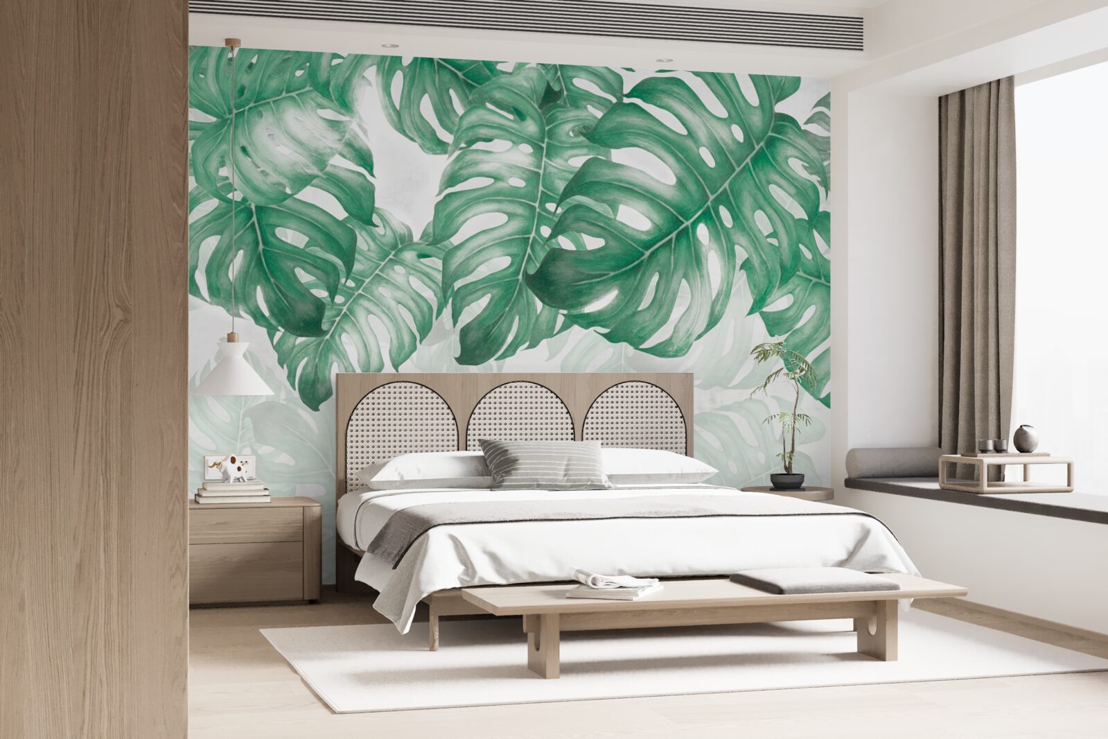 Fototapet frunze de ferigă pe un fundal deschis