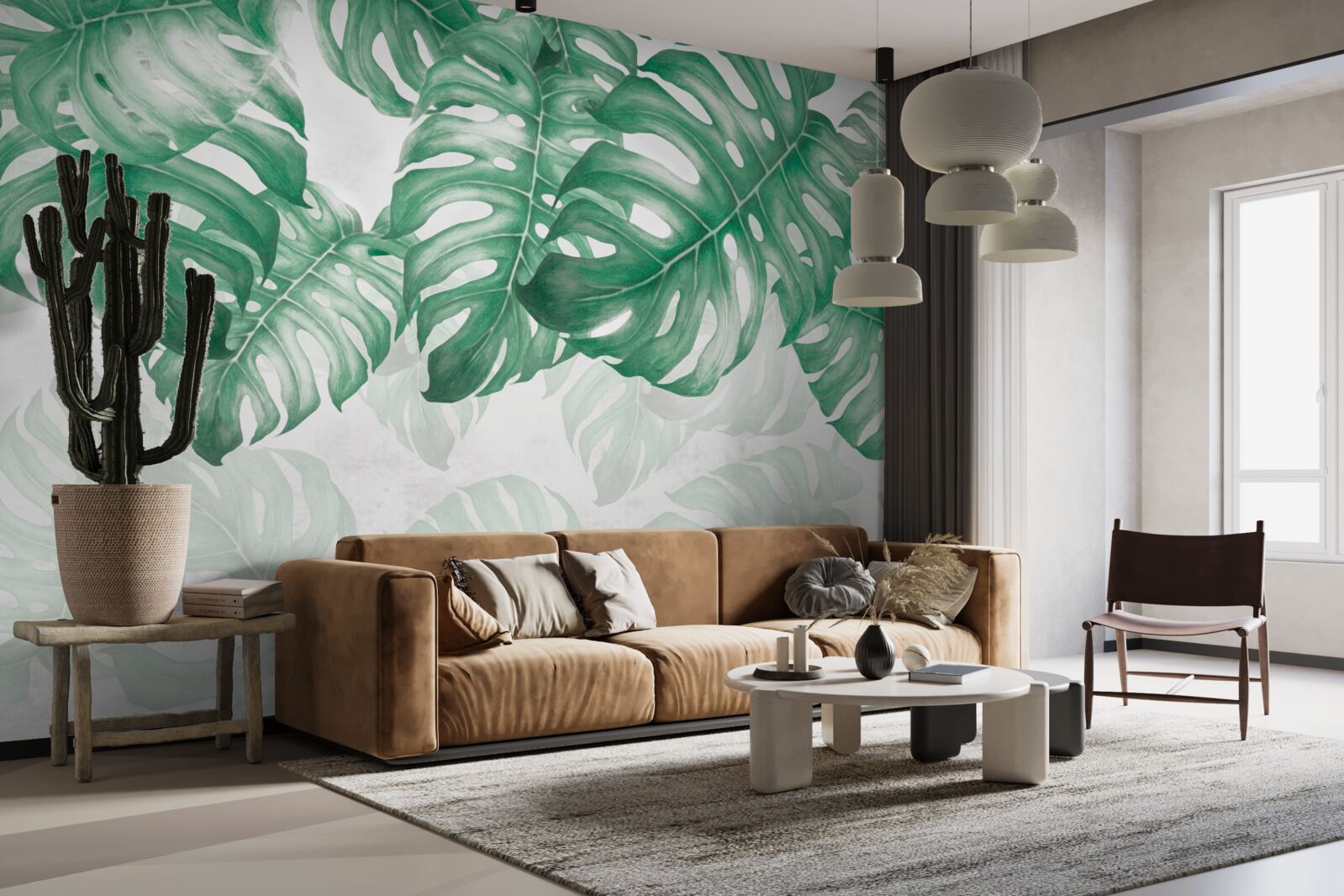 Fototapet frunze de ferigă pe un fundal deschis