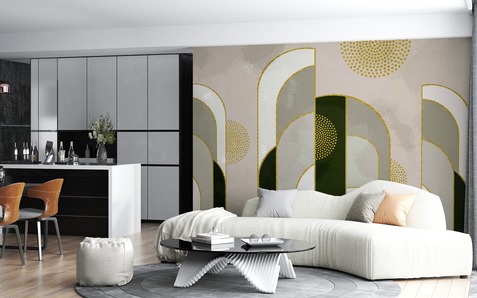 Fototapet Strălucea deasupra ceții groase din pădure