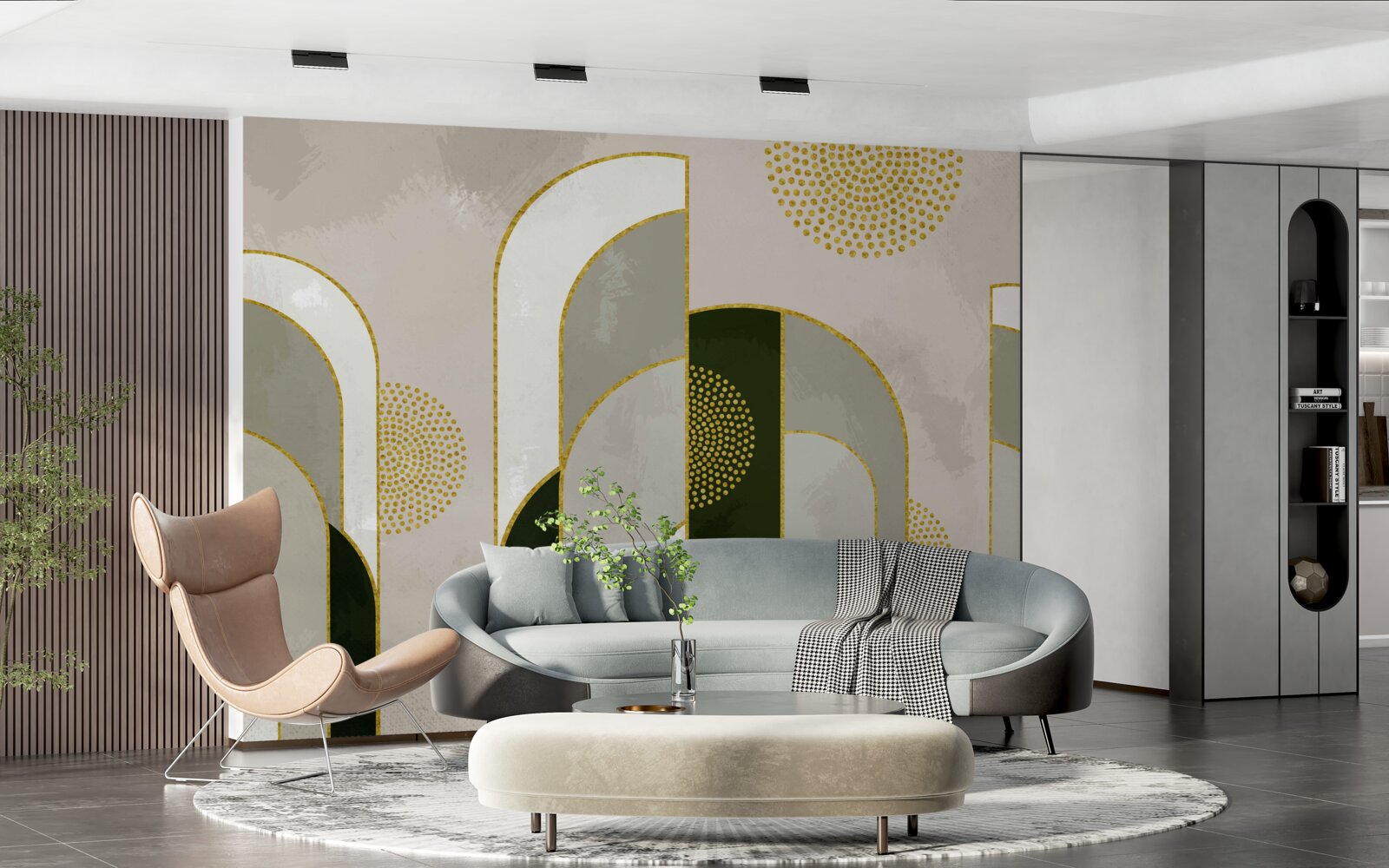 Fototapet Strălucea deasupra ceții groase din pădure