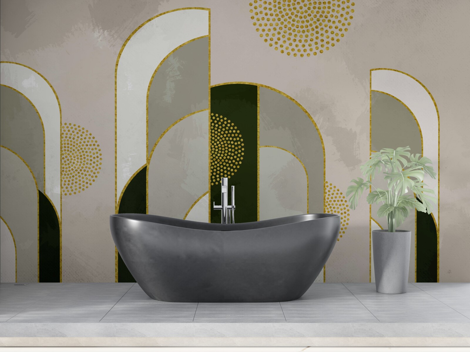 Fototapet Strălucea deasupra ceții groase din pădure