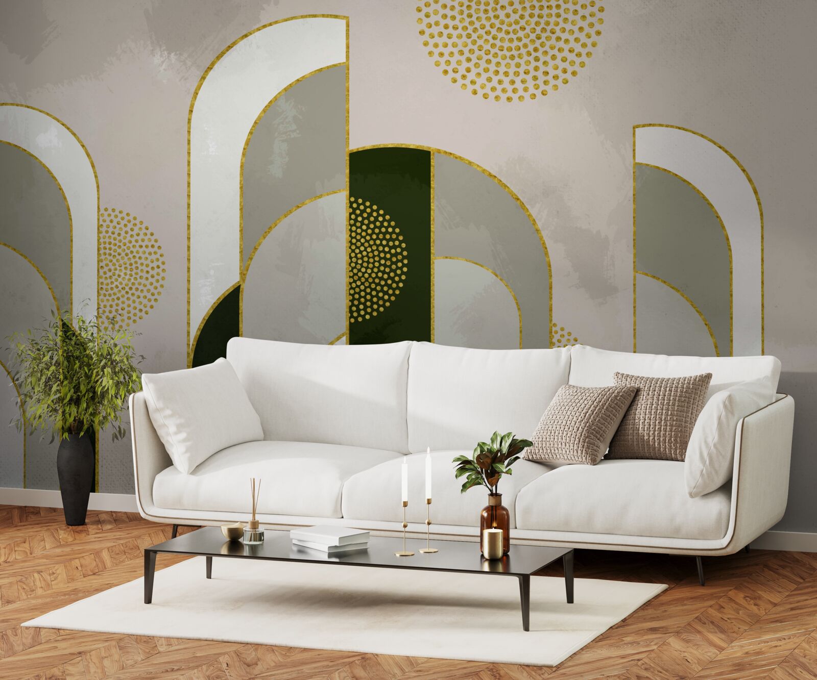 Fototapet Strălucea deasupra ceții groase din pădure