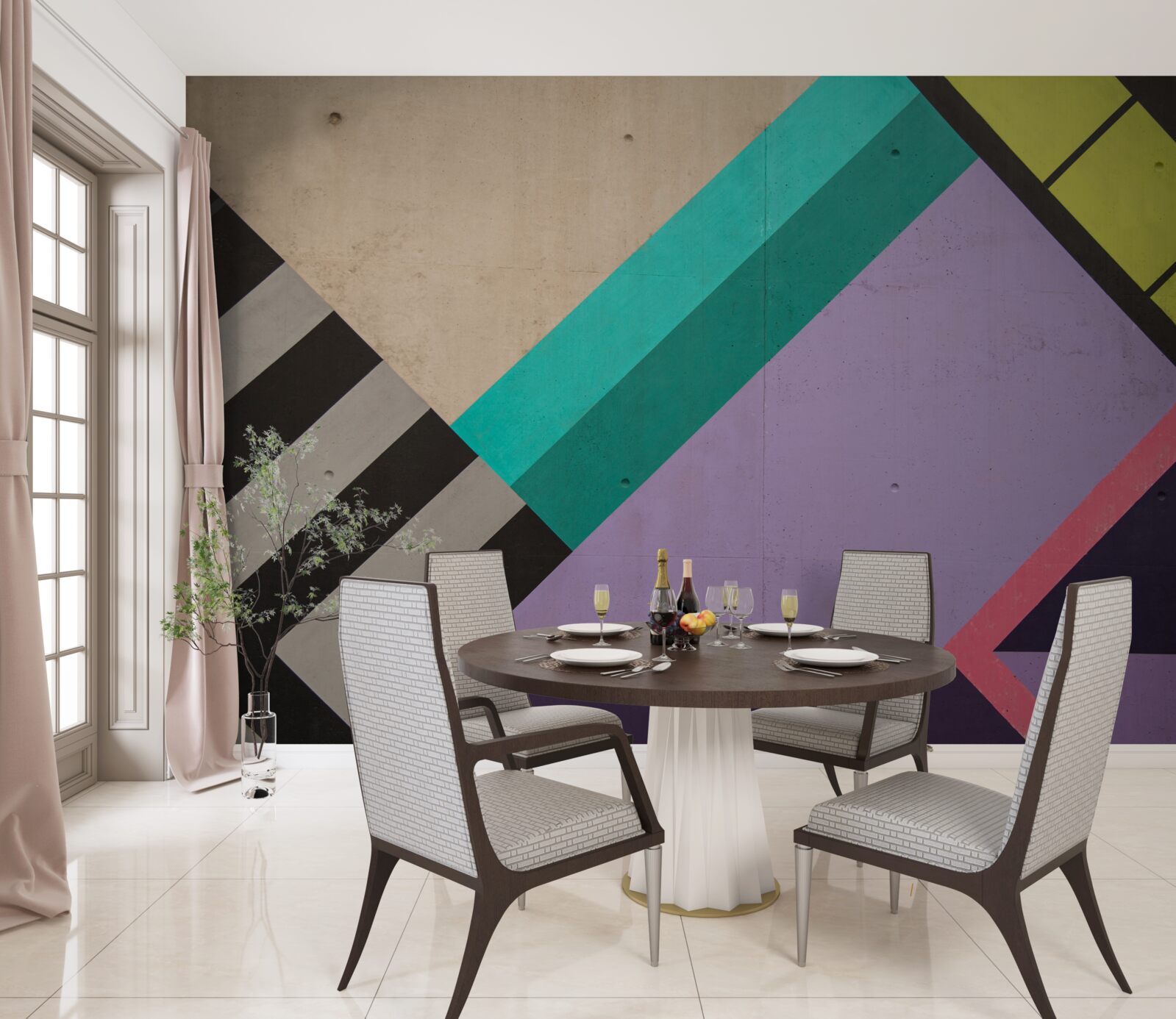 Fototapet dreptunghiuri colorate sunt afișate în oglindă