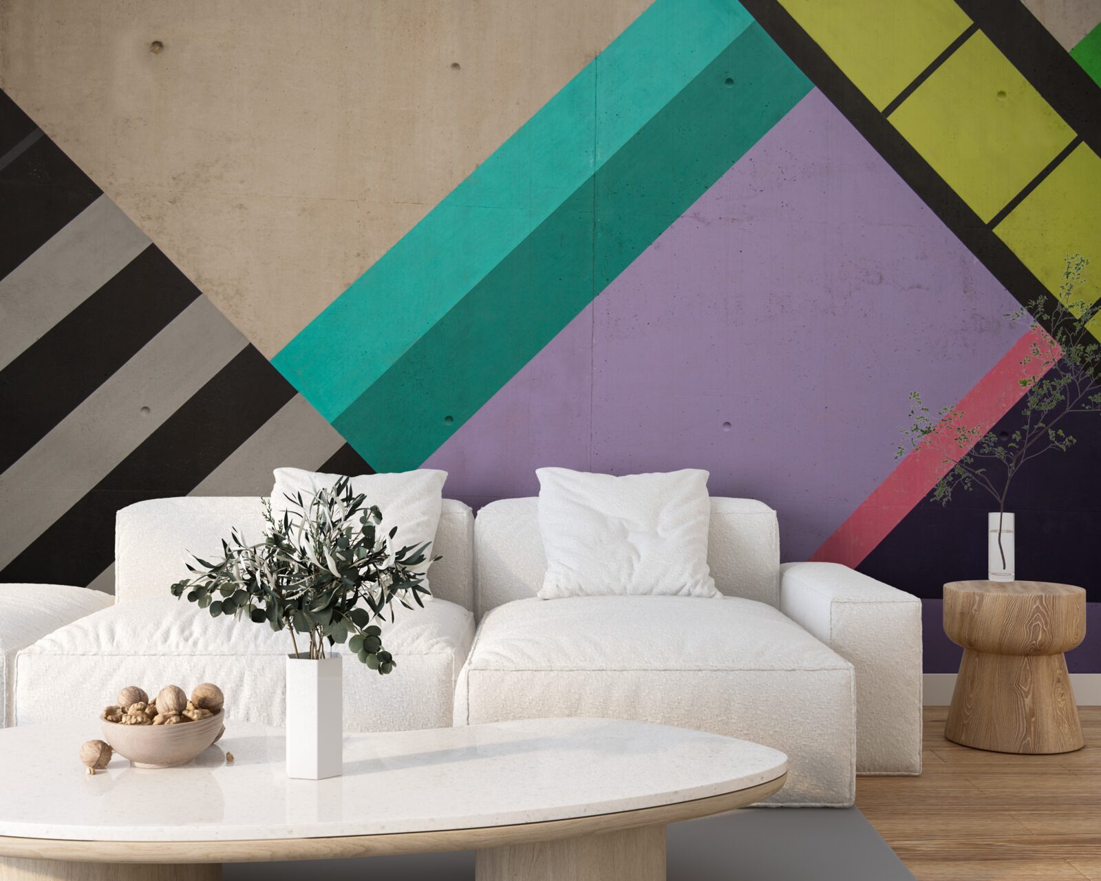 Fototapet dreptunghiuri colorate sunt afișate în oglindă