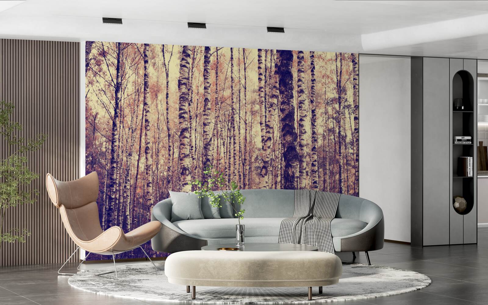 Fototapet elegant birch grove