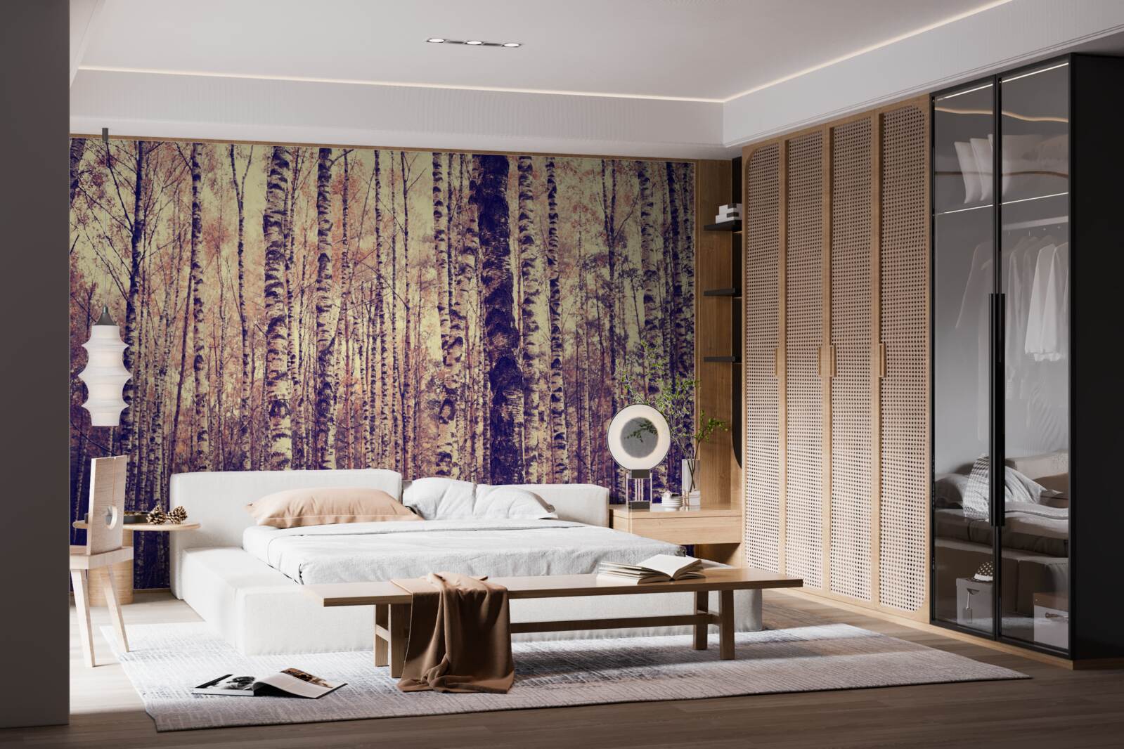 Fototapet elegant birch grove