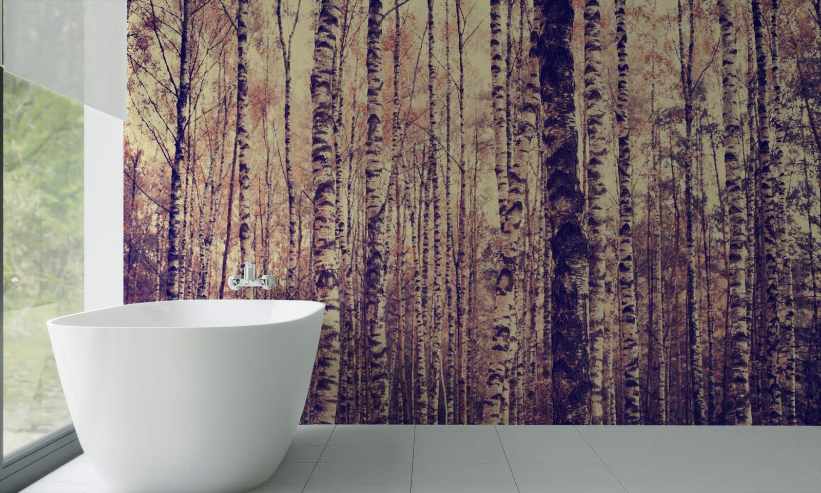 Fototapet elegant birch grove