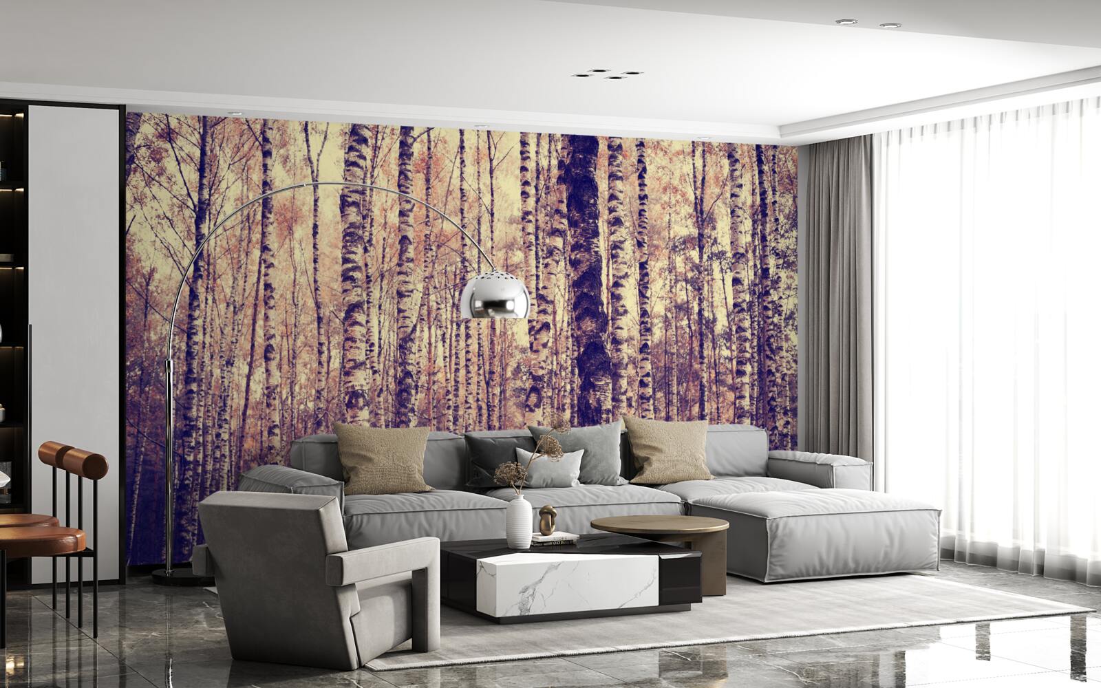 Fototapet elegant birch grove