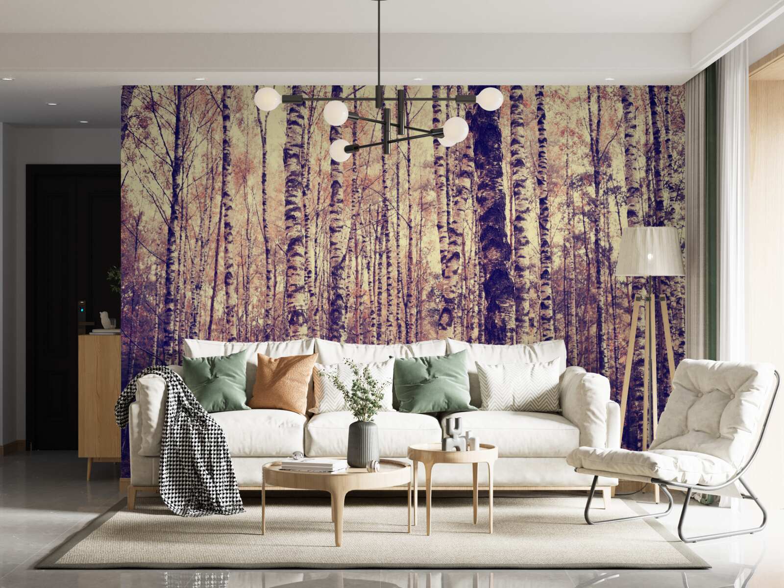 Fototapet elegant birch grove