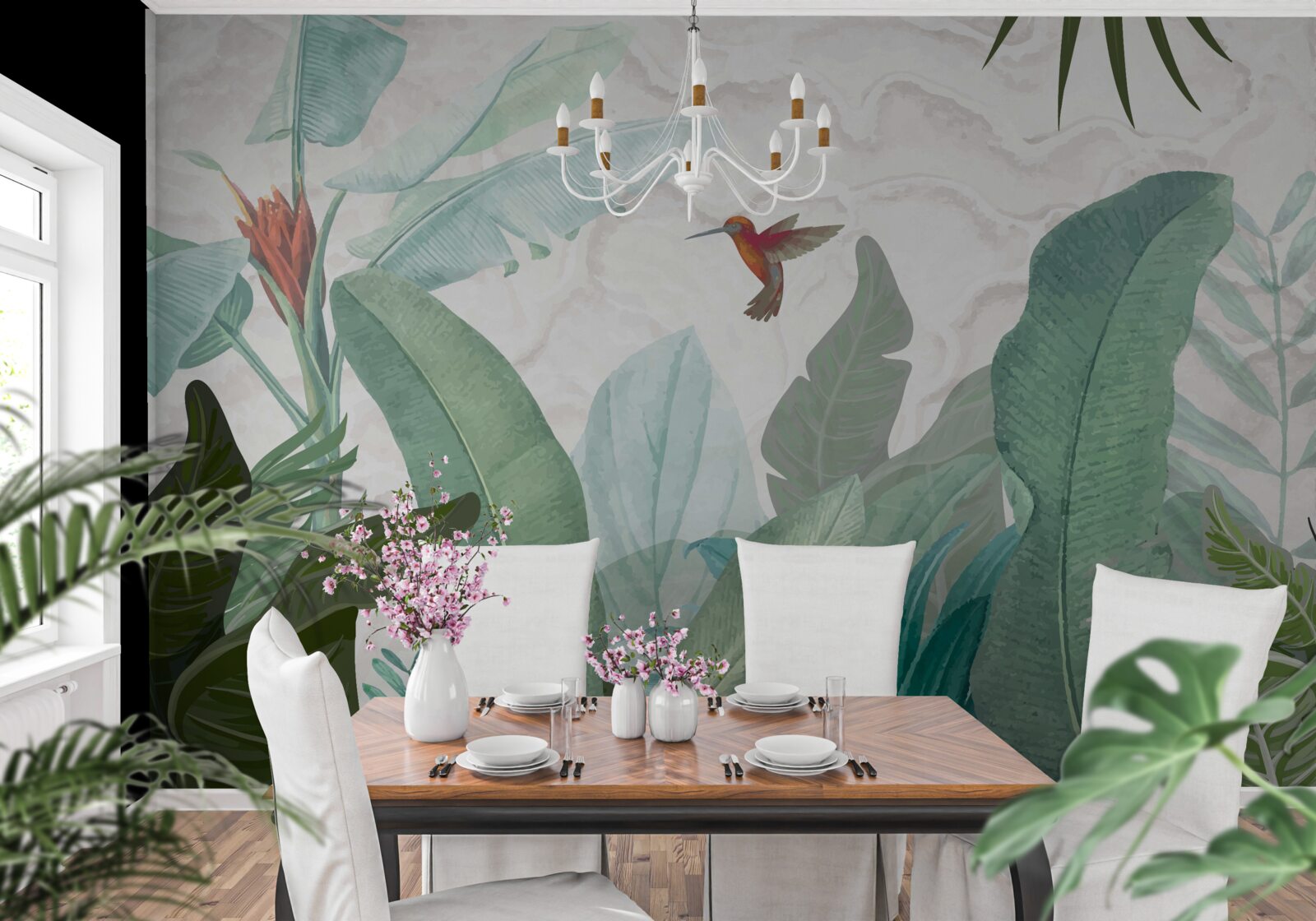 Fototapet pasăre colibri în căutarea nectarului dulce